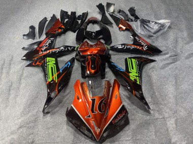 2002-2003 Orange Black Neon Green with Flame 16 Yamaha YZF 1000 R1 Motorcycle Fairings Australia