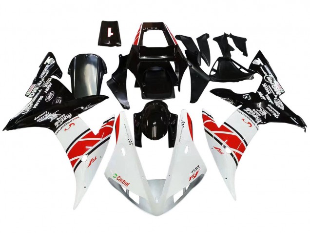 2002-2003 White Red Black Castrol Yamaha YZF 1000 R1 Motorcycle Fairings Australia