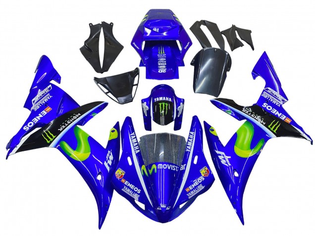 2002-2003 Blue Black Green MoviStar ENEOS Monster Yamaha YZF 1000 R1 Motorcycle Fairings Australia