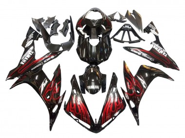2004-2006 Glossy Black Red Flame Yamaha YZF 1000 R1 Motorcycle Fairings Australia