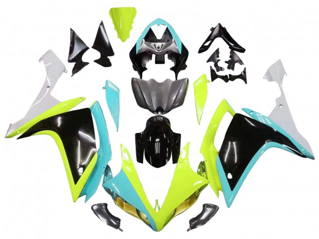 2007-2008 Light Blue Lime Green Black Yamaha YZF 1000 R1 Motorcycle Fairings Australia