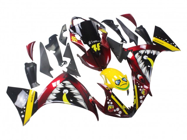 2009-2011 Red Yellow Black Shark 46 Yamaha YZF 1000 R1 Motorcycle Fairings Australia