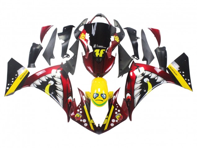 2009-2011 Red Yellow Black Shark 46 Yamaha YZF 1000 R1 Motorcycle Fairings Australia