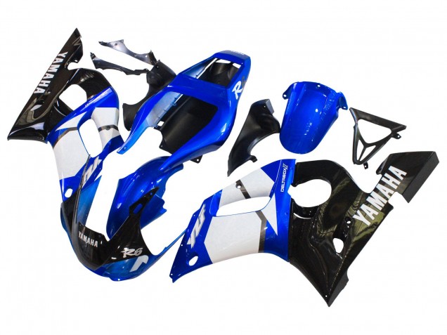 1998-2002 White Blue Glossy Black Yamaha YZF 600 R6 Motorcycle Fairings Australia