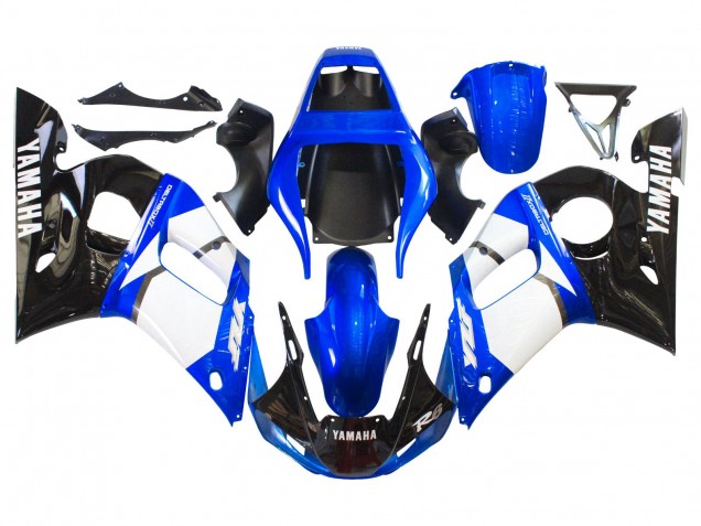 1998-2002 White Blue Glossy Black Yamaha YZF 600 R6 Motorcycle Fairings Australia