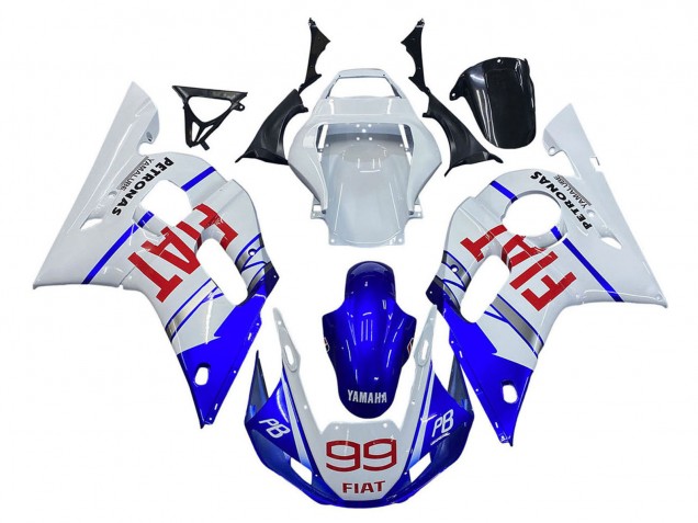 1998-2002 White Blue Red Fiat 99 Yamaha YZF 600 R6 Motorcycle Fairings Australia