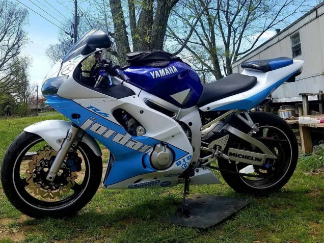 1998-2002 White Blue Jordan Yamaha YZF 600 R6 Motorcycle Fairings Australia