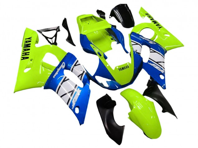 1998-2002 Neon Green Blue White Champions Yamaha YZF 600 R6 Motorcycle Fairings Australia