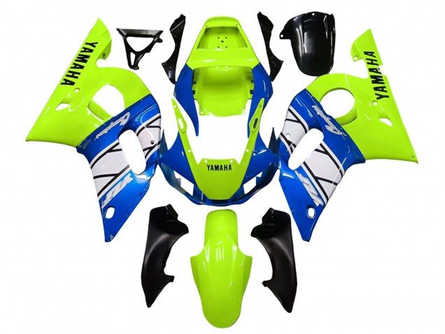 1998-2002 Neon Green Blue White Champions Yamaha YZF 600 R6 Motorcycle Fairings Australia
