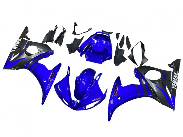 2003-2004 Blue Glossy Black Yamaha YZF R6 Motorcycle Fairings Australia