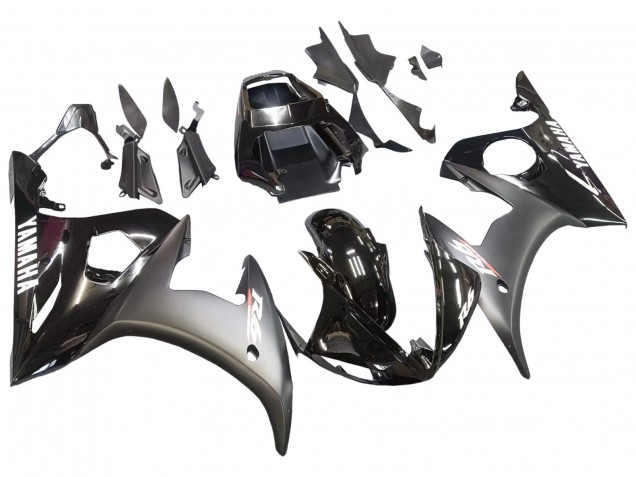 2003-2004 Glossy Black Matte Black White Decals Yamaha YZF R6 Motorcycle Fairings Australia