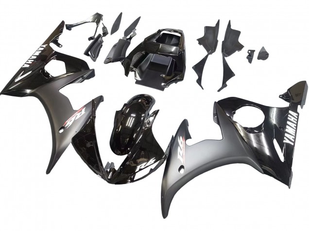 2003-2004 Glossy Black Matte Black White Decals Yamaha YZF R6 Motorcycle Fairings Australia