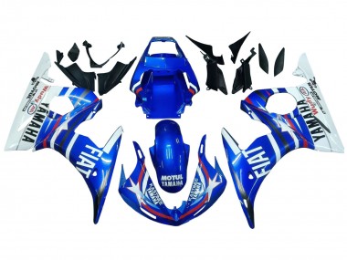 2006-2009 White Blue Fiat Motul Kastinee Yamaha YZF R6S Motorcycle Fairings Australia