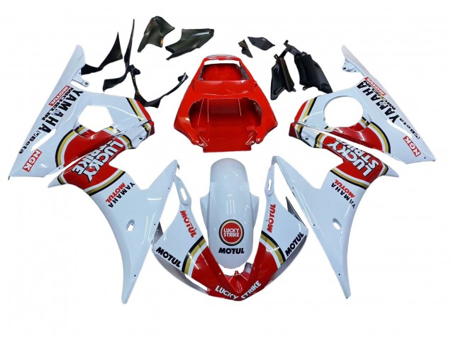 2006-2009 White Red Lucky Strike Motul Yamaha YZF R6S Motorcycle Fairings Australia