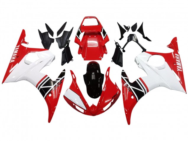 2003-2004 White Red Glossy Black Yamaha YZF R6 Motorcycle Fairing Australia
