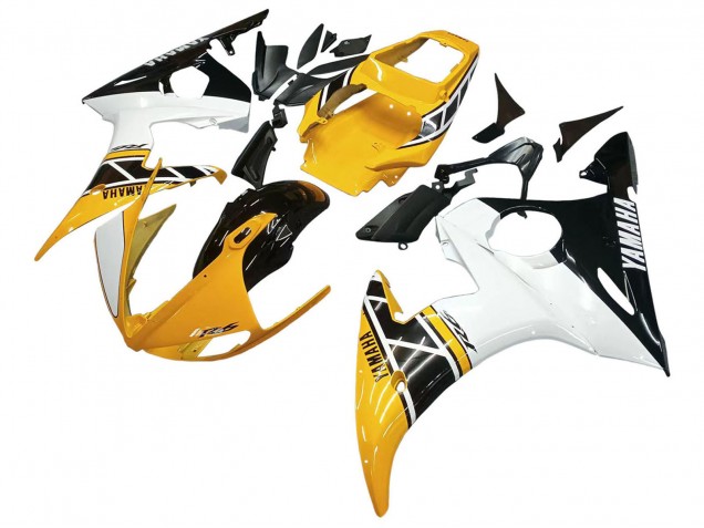 2006-2009 Yellow White Glossy Black Yamaha YZF R6S Motorcycle Fairings Australia