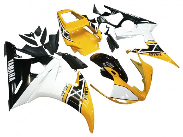2006-2009 Yellow White Glossy Black Yamaha YZF R6S Motorcycle Fairings Australia