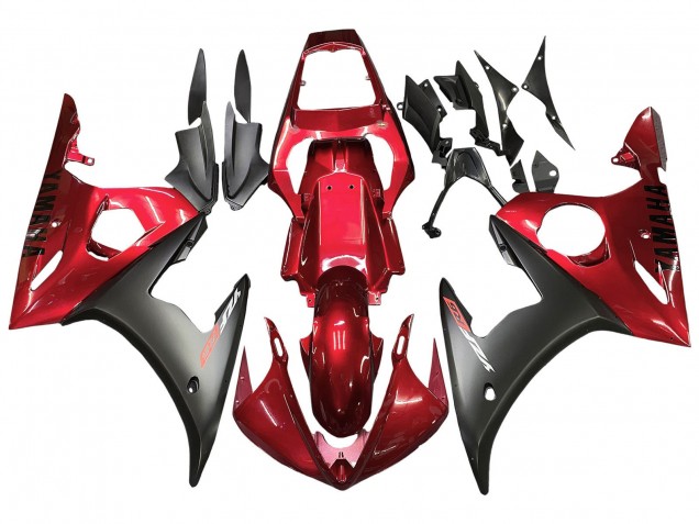 2003-2004 Red Matte Black Yamaha YZF R6 Motorcycle Fairing Kits Australia