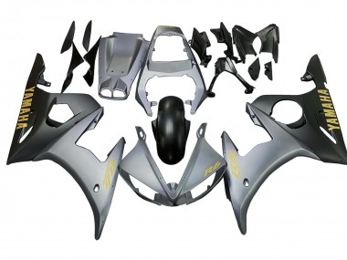2003-2004 Matte Grey Matte Black Gold Decals Yamaha YZF R6 Motorcycle Fairings Australia