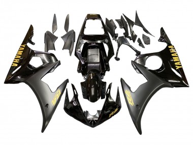 2003-2004 Glossy Black Matte Black Gold Decals Yamaha YZF R6 Motorcycle Fairings Australia