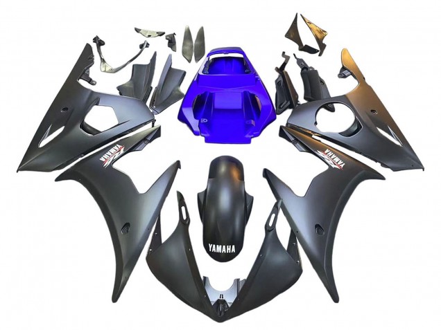 2003-2004 Blue Matte Black Yamaha YZF R6 Motorcycle Fairings Australia
