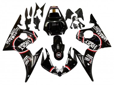 2003-2004 Glossy Black Red White Lucky Strike Motul Yamaha YZF R6 Motorcycle Fairings Australia