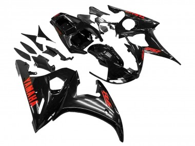 2006-2009 Glossy Black Red Yamaha YZF R6S Motorcycle Fairings Australia
