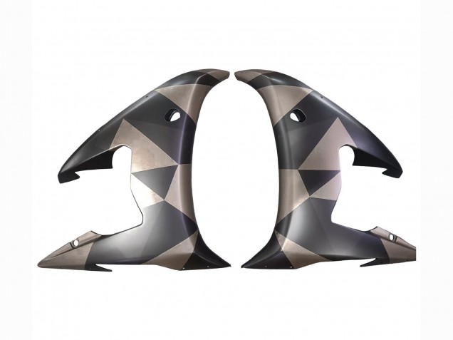 2003-2004 Grey Matte Black Geometric Yamaha YZF R6 Motorcycle Fairings Australia