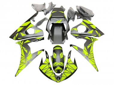 2003-2004 Neon Green Matte Black Geometric Yamaha YZF R6 Motorcycle Fairings Australia