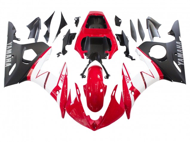 2003-2004 Red White Matte Black Yamaha YZF R6 Motorcycle Fairings Australia