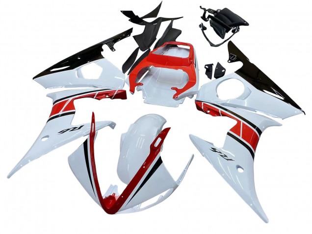 2003-2004 White Red Glossy Black Yamaha YZF R6 Motorcycle Fairings Australia