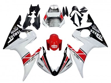 2003-2004 White Red Glossy Black Motul Yamaha YZF R6 Motorcycle Fairings Australia