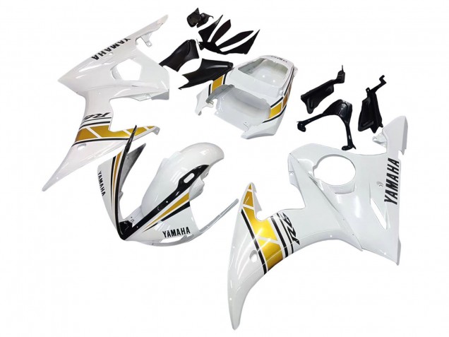 2003-2004 White Gold Yamaha YZF R6 Motorcycle Fairings Australia