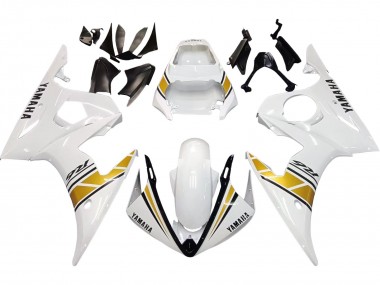 2003-2004 White Gold Yamaha YZF R6 Motorcycle Fairings Australia