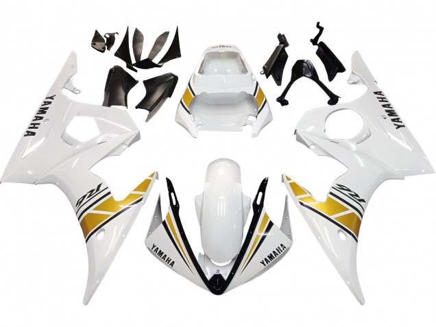 2003-2004 White Gold Yamaha YZF R6 Motorcycle Fairings Australia