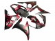 2005 Matte Black Red Geometric Yamaha YZF 600 R6 Motorcycle Fairings Australia