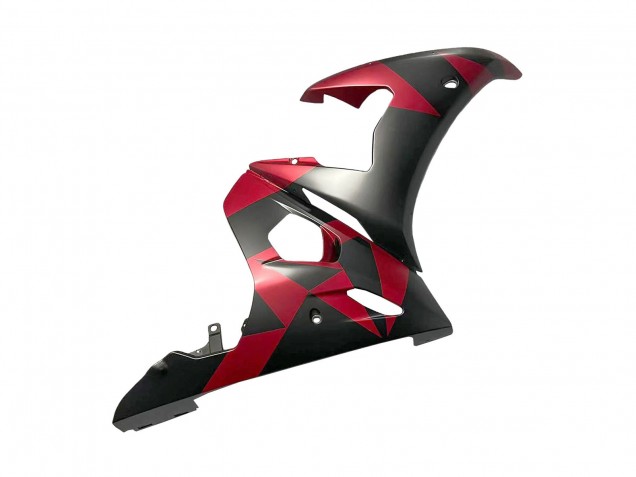 2005 Matte Black Red Geometric Yamaha YZF 600 R6 Motorcycle Fairings Australia