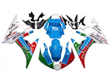 2005 Light Blue White Green Red Kastinee Dunlop Motul Yamaha YZF 600 R6 Motorcycle Fairings Australia