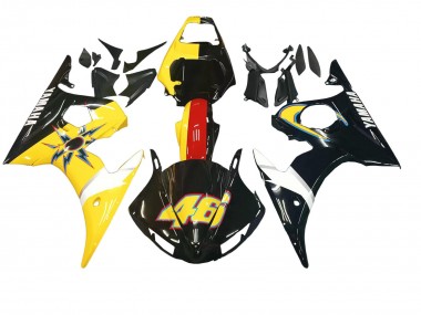 2005 Black Yellow Red 46 Yamaha YZF 600 R6 Motorcycle Fairings Australia