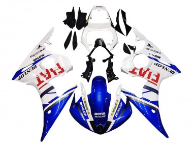 2005 White Blue Dunlop Fiat Motul Yamaha YZF 600 R6 Motorcycle Fairings Australia
