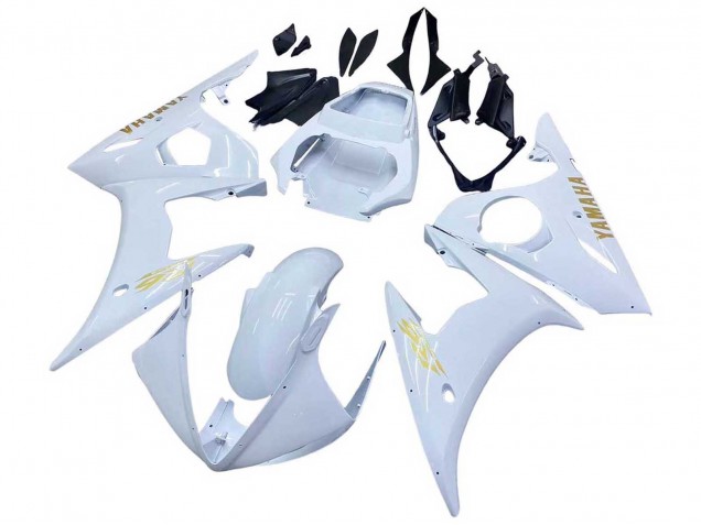2005 White Gold Yamaha YZF 600 R6 Motorcycle Fairings Australia
