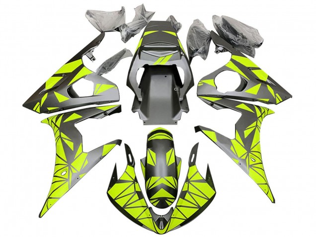 2005 Matte Black Neon Green Yamaha YZF 600 R6 Motorcycle Fairings Australia