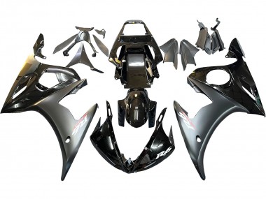 2005 Glossy Black Matte Black Gold Yamaha YZF 600 R6 Motorcycle Fairings Australia