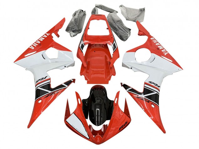 2005 White Red Glossy Black Yamaha YZF 600 R6 Motorcycle Fairings Australia
