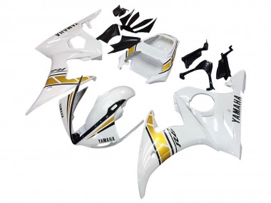 2005 White Gold Black Yamaha YZF 600 R6 Motorcycle Fairings Australia
