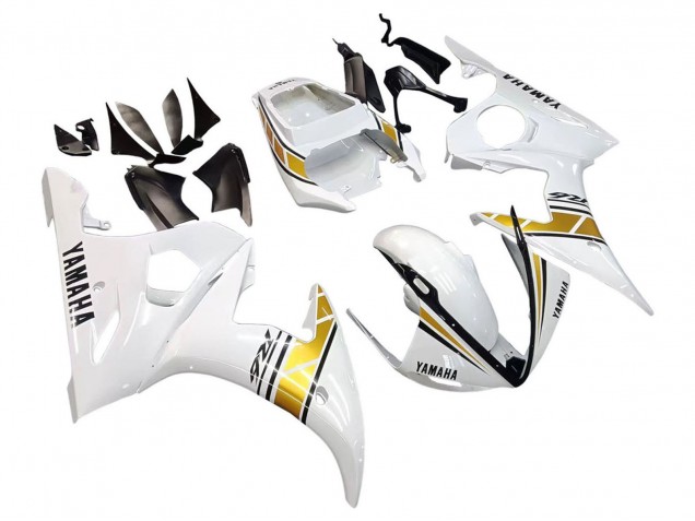 2005 White Gold Black Yamaha YZF 600 R6 Motorcycle Fairings Australia