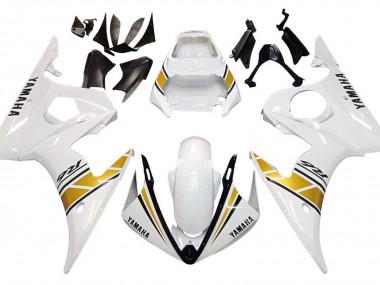 2005 White Gold Black Yamaha YZF 600 R6 Motorcycle Fairings Australia