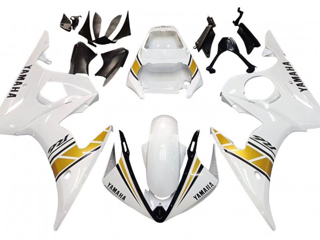 2005 White Gold Black Yamaha YZF 600 R6 Motorcycle Fairings Australia