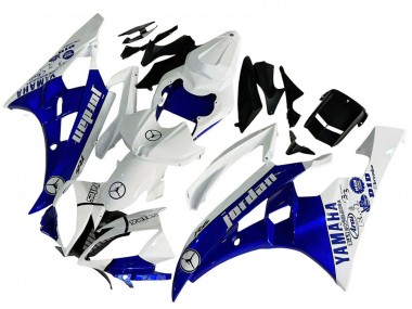 2006-2007 White Blue Jordan Yamaha YZF 600 R6 Motorcycle Fairings Australia