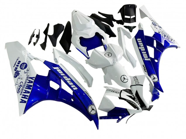 2006-2007 White Blue Jordan Yamaha YZF 600 R6 Motorcycle Fairings Australia